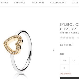 Pandora 14K solid Gold & sterling Silver ring